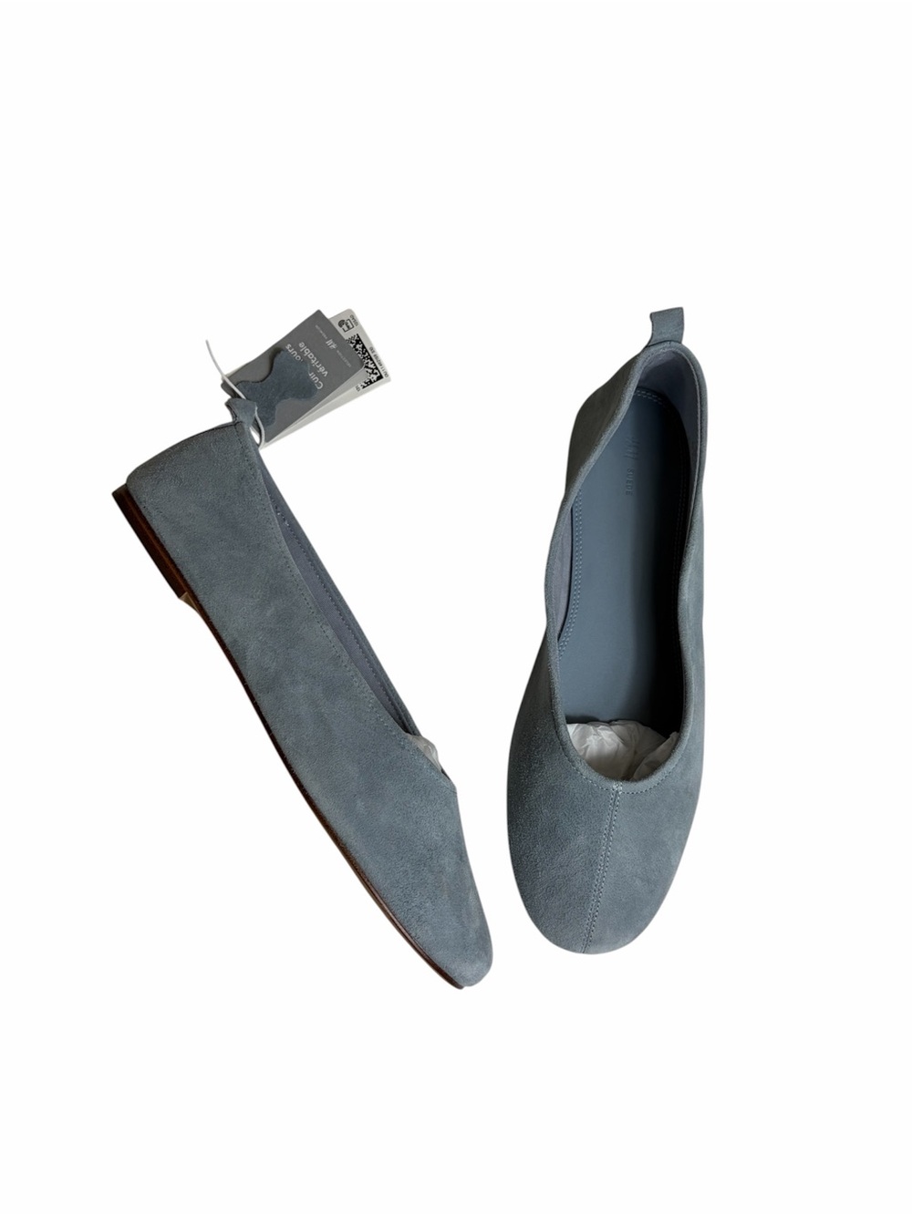 NWT Pastel blue suede round toe ballet flats size  41/10